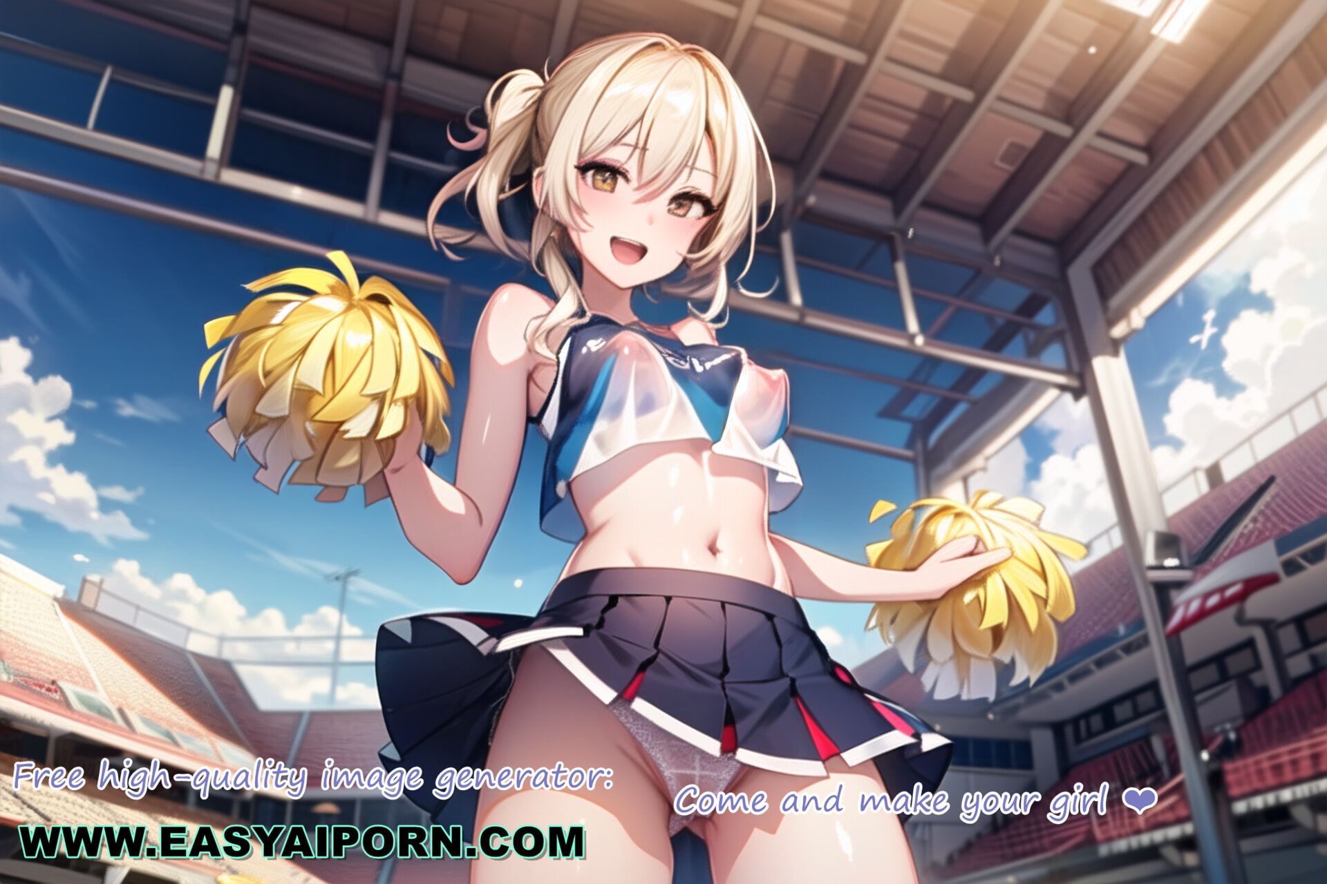 Hot Anime Cheerleader Motivating You Transparent Cloth #51