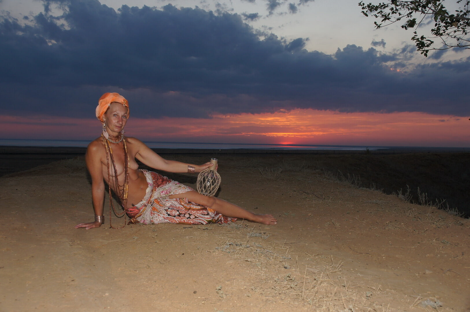 With a jug in the sunsetting sun #51