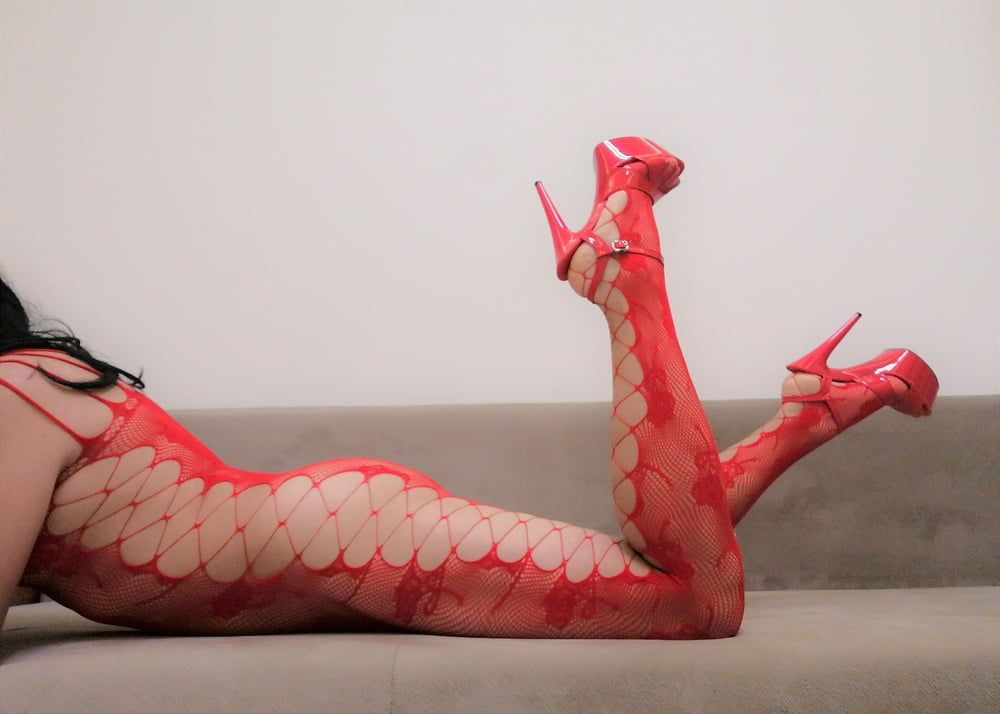 Red Fishnets &amp; Platform Heels #42