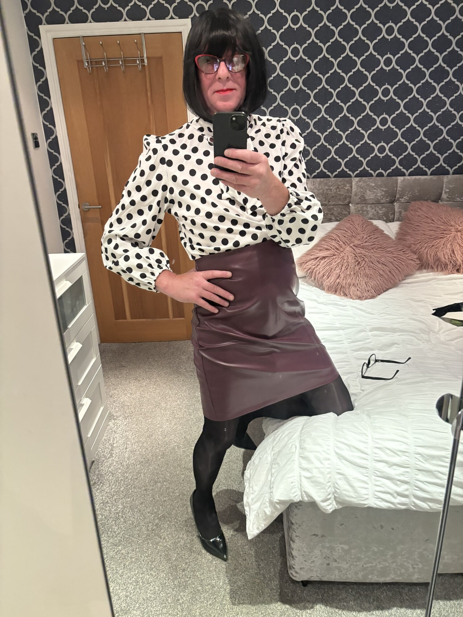 New pvc skirt and blouse  #10