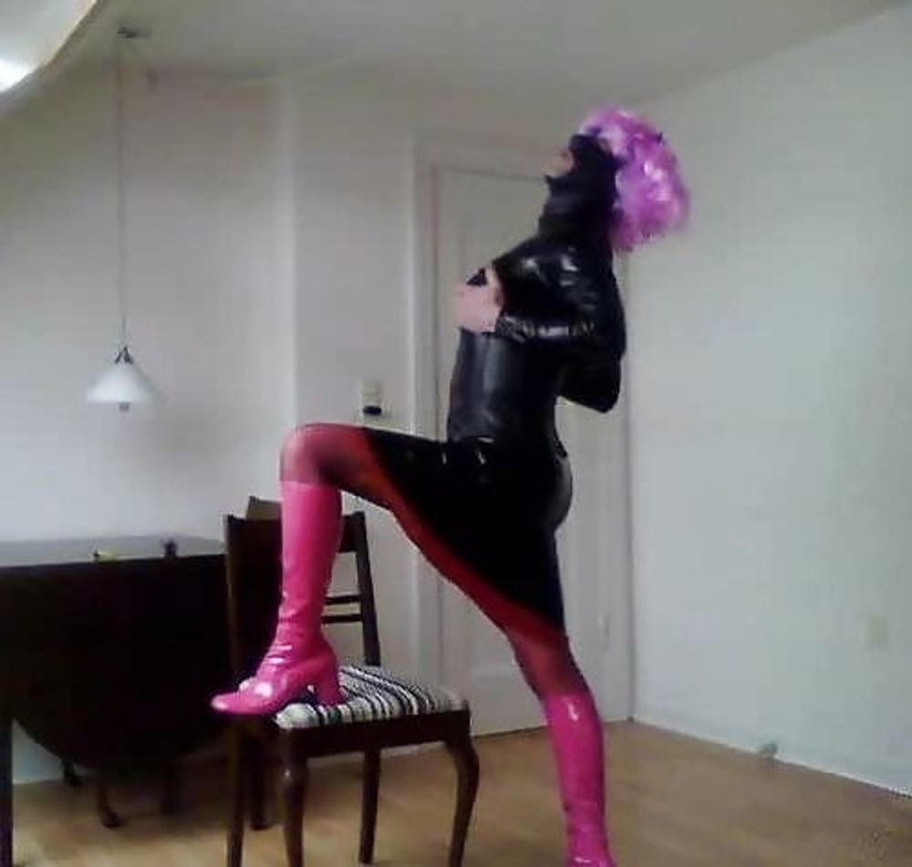 Latex and leather crossdresser #5