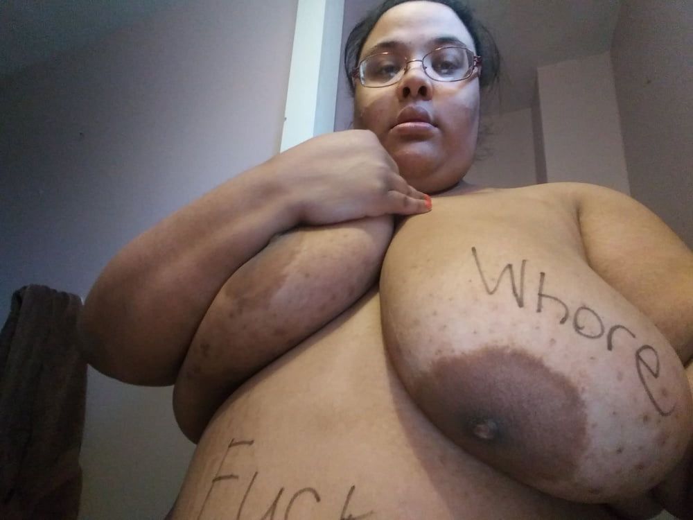 Dumb SSBBW Slut Jessica Jones&#039; Bodywriting  #49