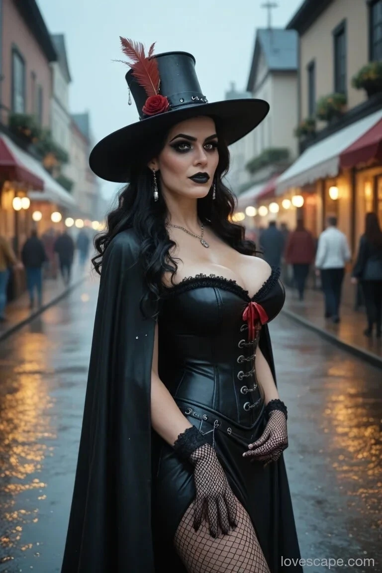 This thick goth babe doesn't mind doing it in public #15