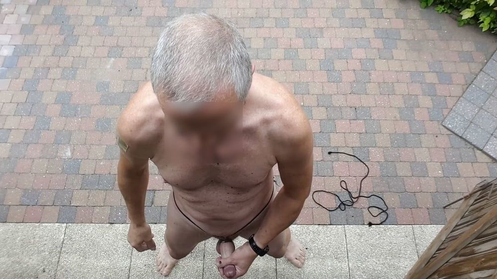 public outdoor exhibitionist bondage jerking show #47