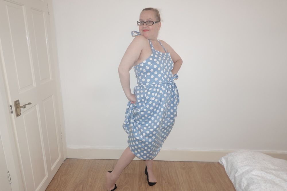 50&#039;s style dress with vintage nylon stockings #24