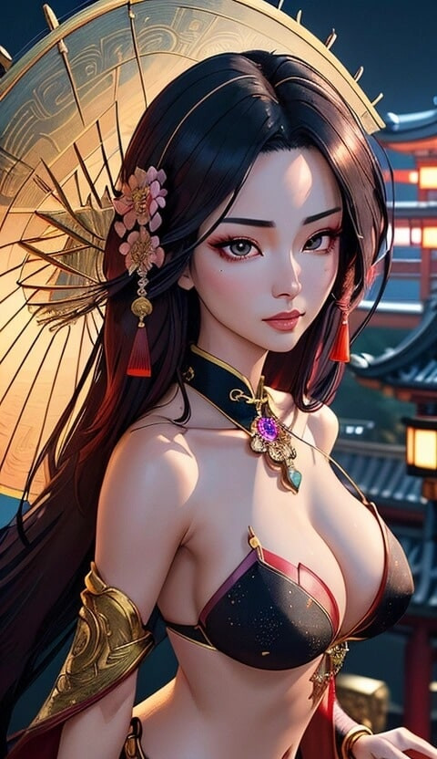 cute Chinese girl in temple (Ai model) #8