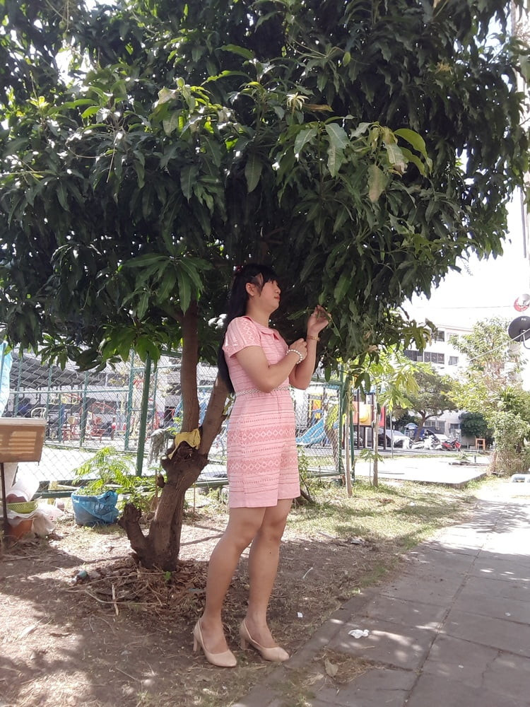 FN006 I&#039;m a kathoey in a Thai patterned dress #11
