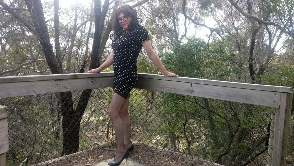 Crossdress Road trip- out on the boardwalk