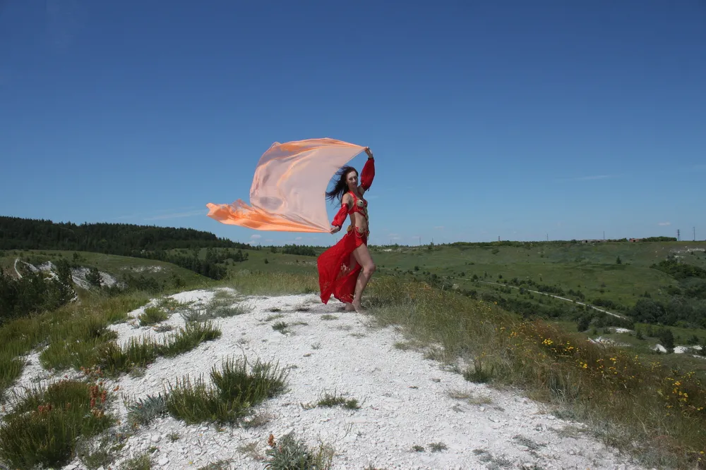 On top with an orange shawl #6