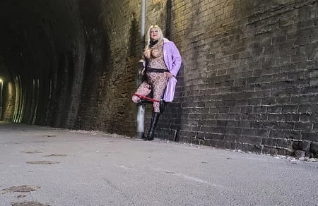 sissy in old tunnel         