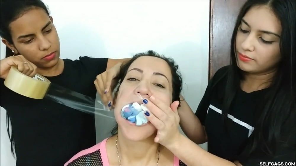 Gagged Woman Mouth Stuffed With Multiple Socks - Selfgags #6