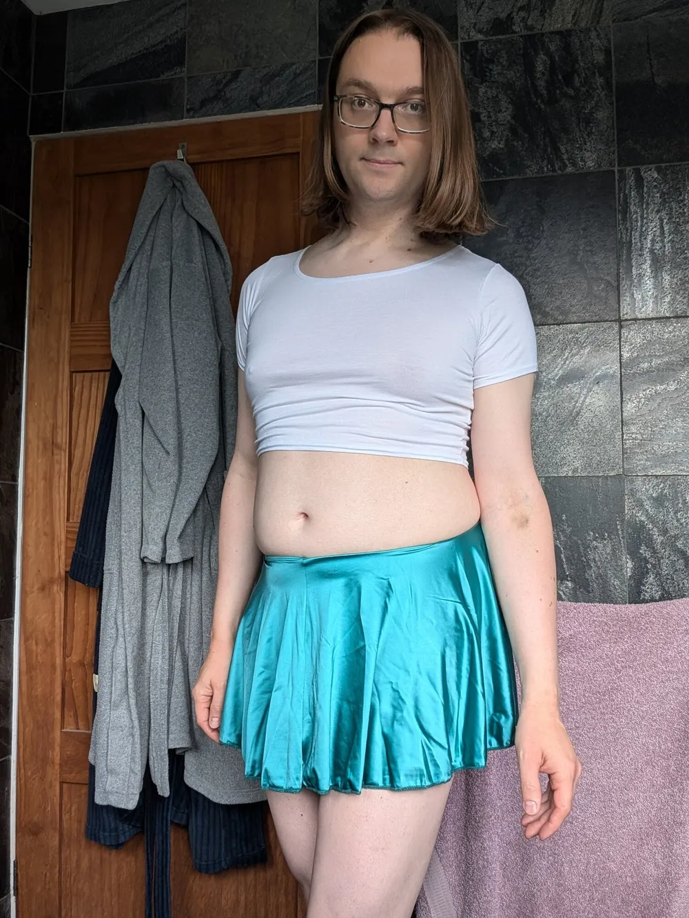 Sissy Crossdresser In Crop Top and Skirt #3