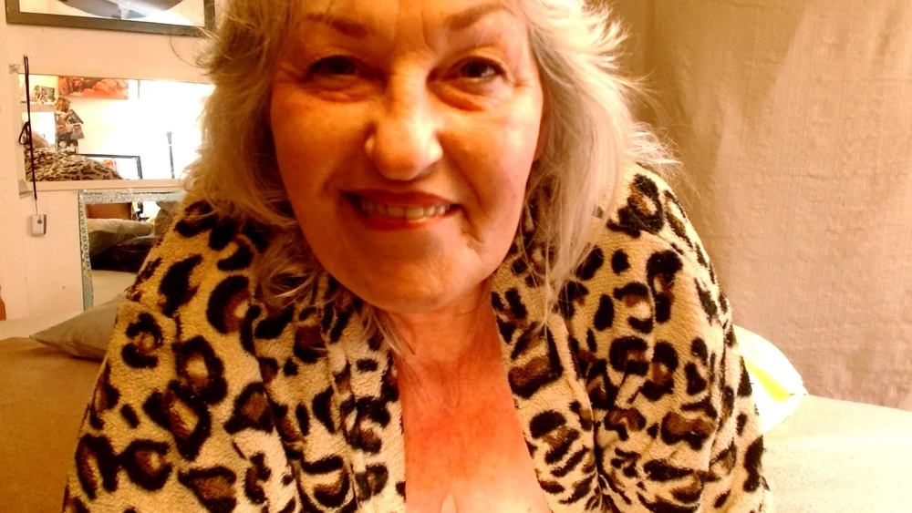 Thick and curvy DawnSkye1962 In a leopard print robe #10