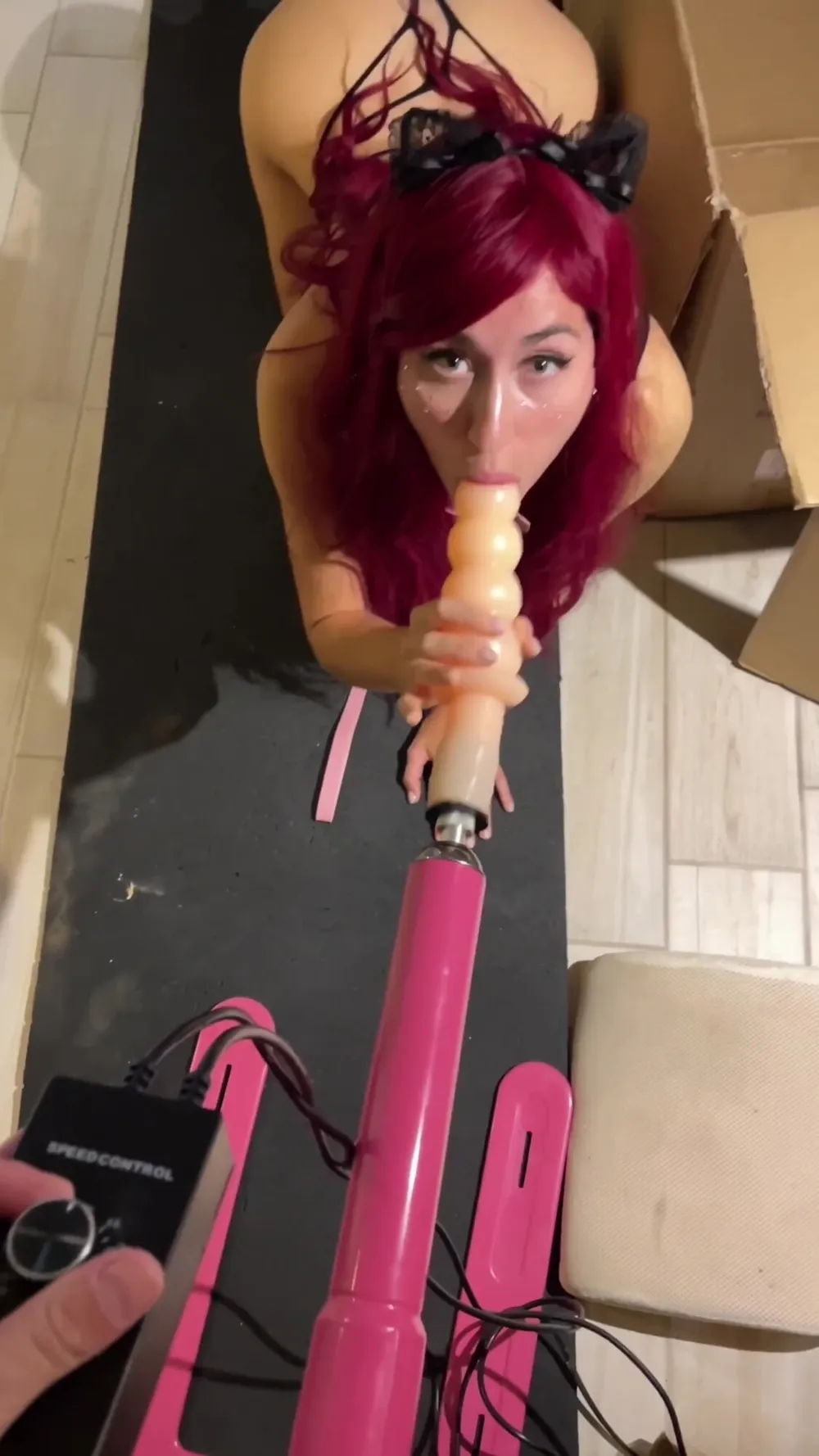 Sex Machine fucks Deep Throat with Huge Dildo #29