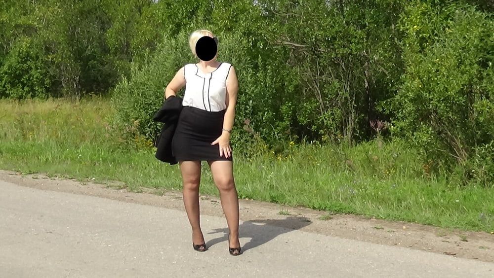 my ass in black pantyhose in nature #18