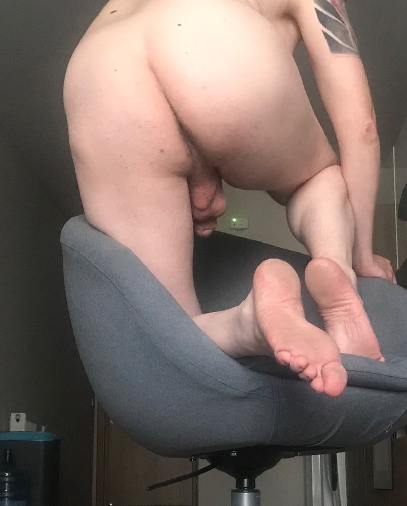 My legs, feet and ass on the chair #10