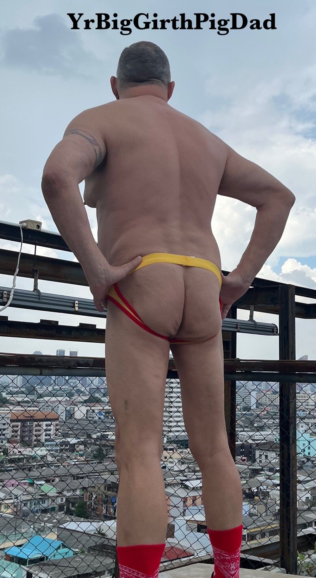 New Jockstrap collection on the roof of my condo. #13