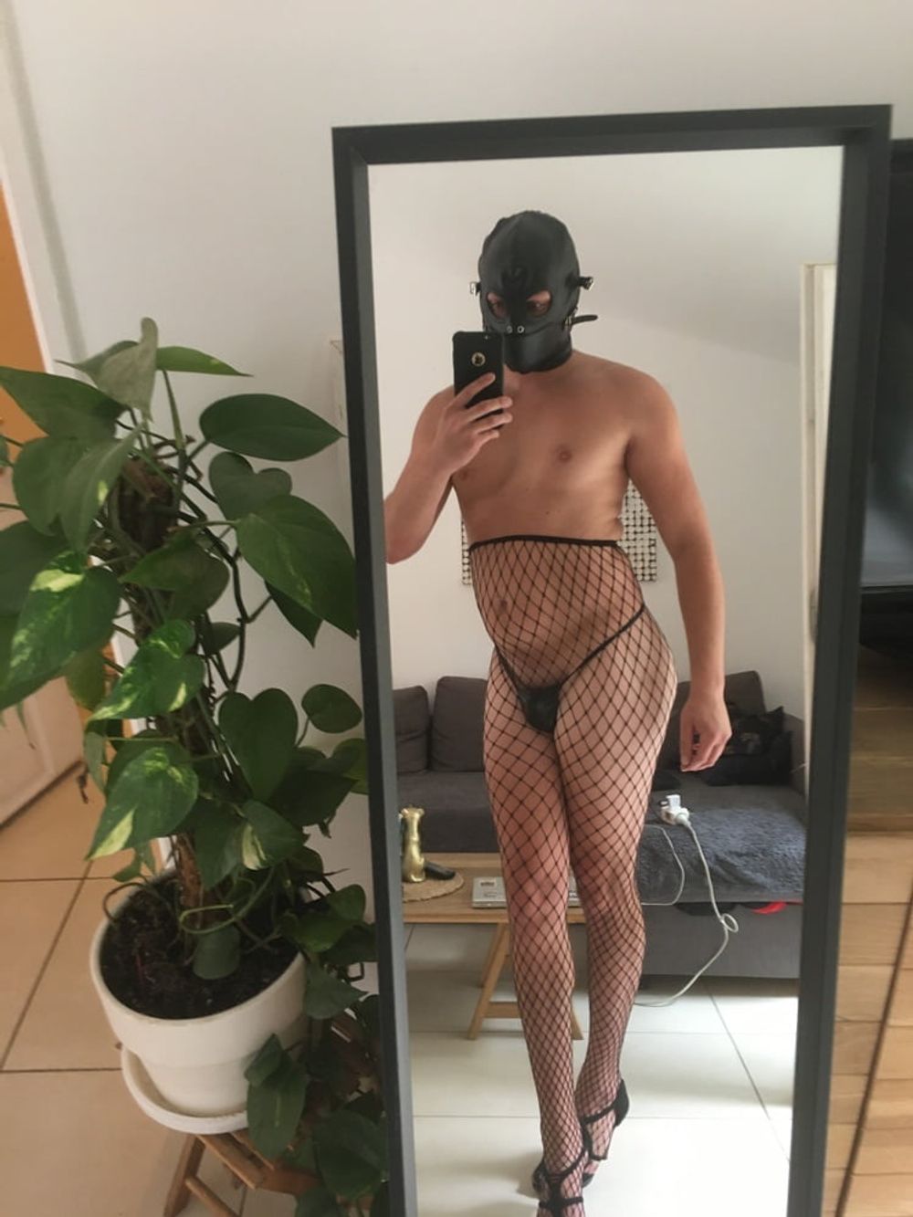 Vinyl, fishnet, hood and ball gag  #12