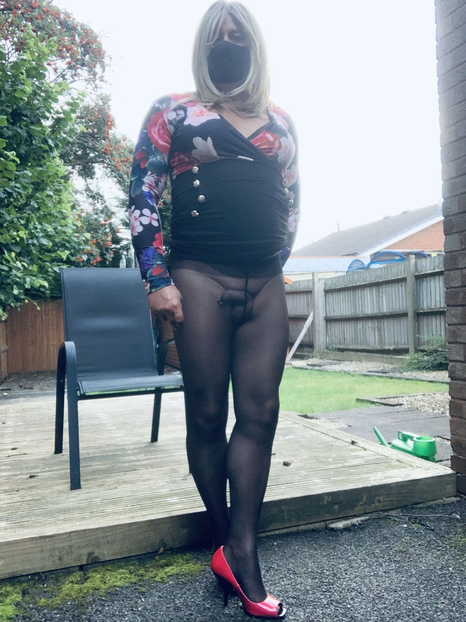 Amateur Crossdresser Kellycd2022 sexy milf in black pantyhos #9