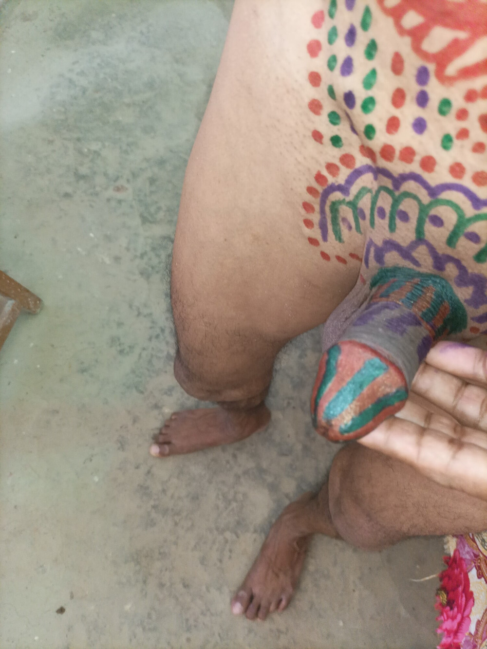 Sissy belly tattoo and coloured cock #49