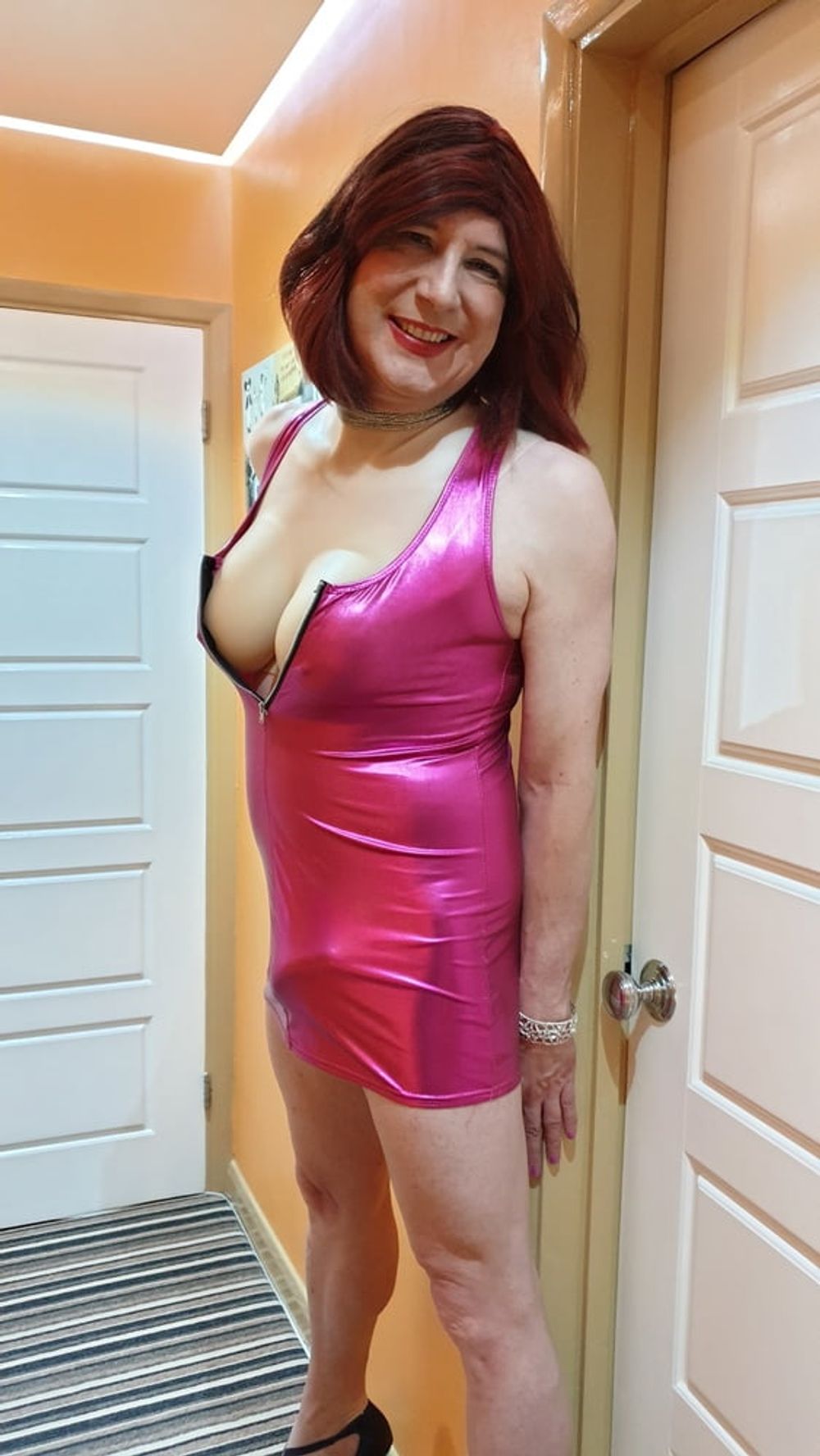 Sissy Lucy showing off her big cock and big tits #28