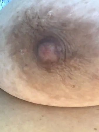 anatomy of a big brown bbw nipple close up and natural         