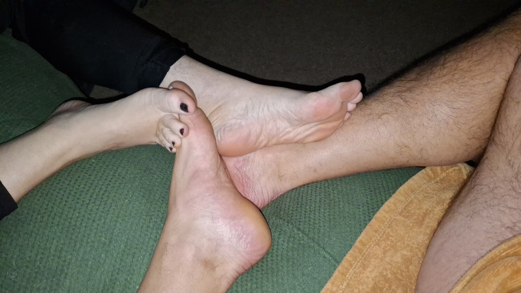 Playing footsie with my cock out #17