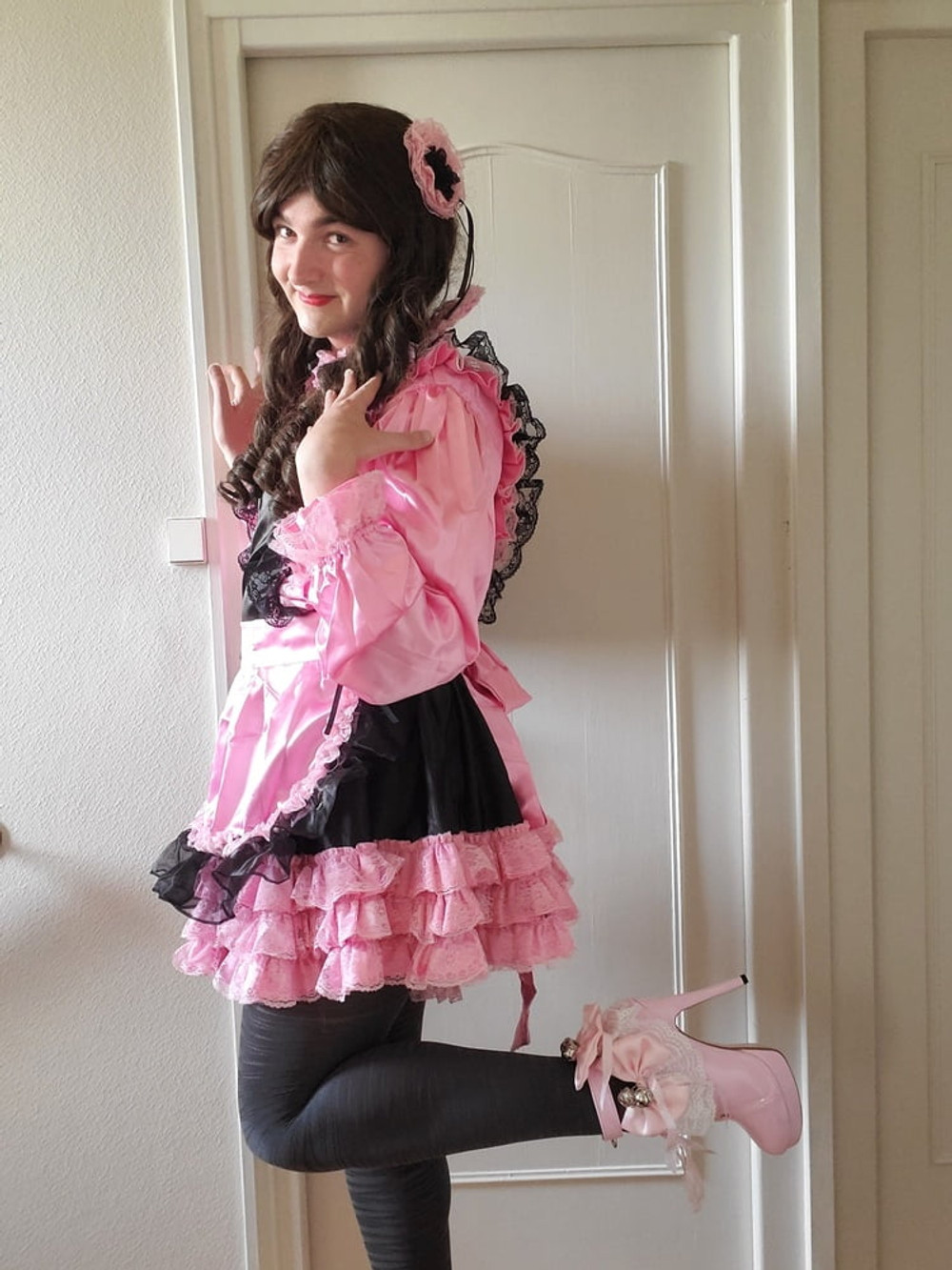 Sissy Pink &amp; Black Dress  #8