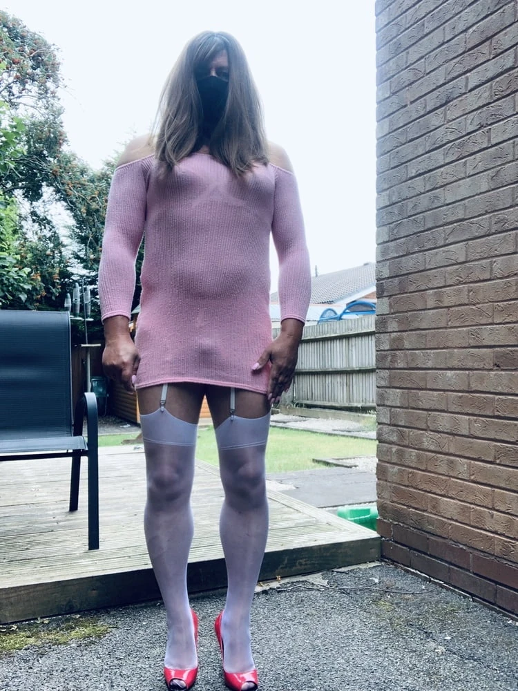 Kelly in pink with white stockings  #32