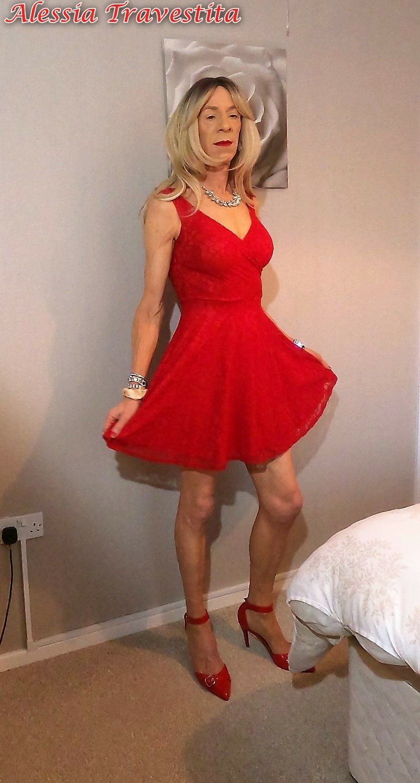 65 Alessia Travestita in Flirty Red Dress #24