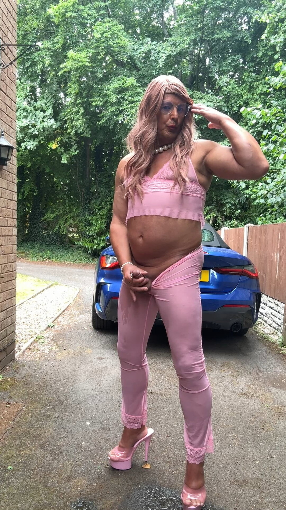 Sexy Crossdresser kellycd2022 in pink outfit and heels  #2