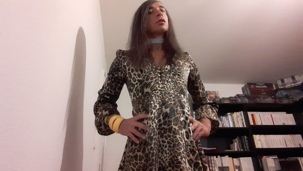 Sissy Tygra in leopard dress on 2019 octobre. #22