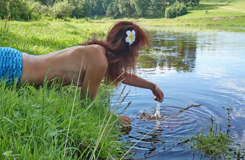Mermaid plays with water #41