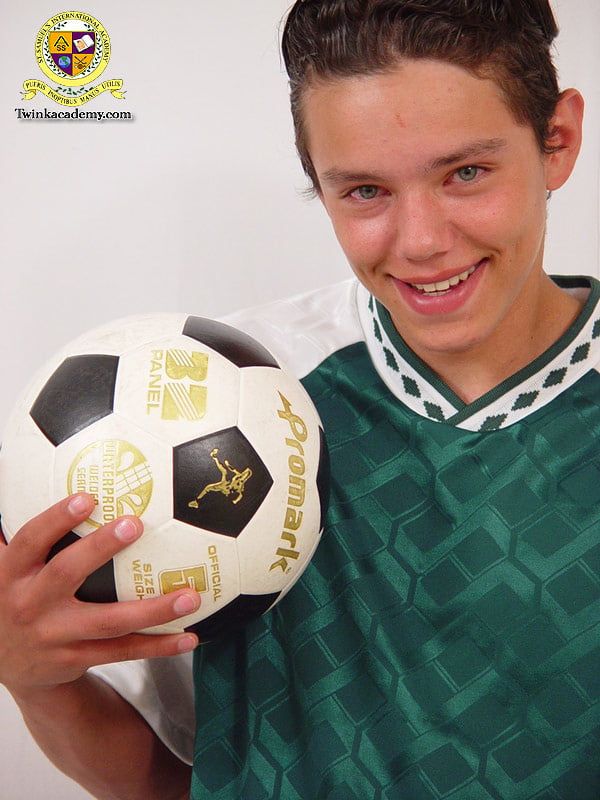 Latino twink Gabriel poses in his soccer kit #5