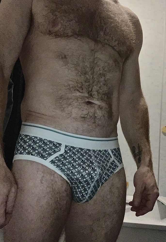 Task to pose in new underwear 