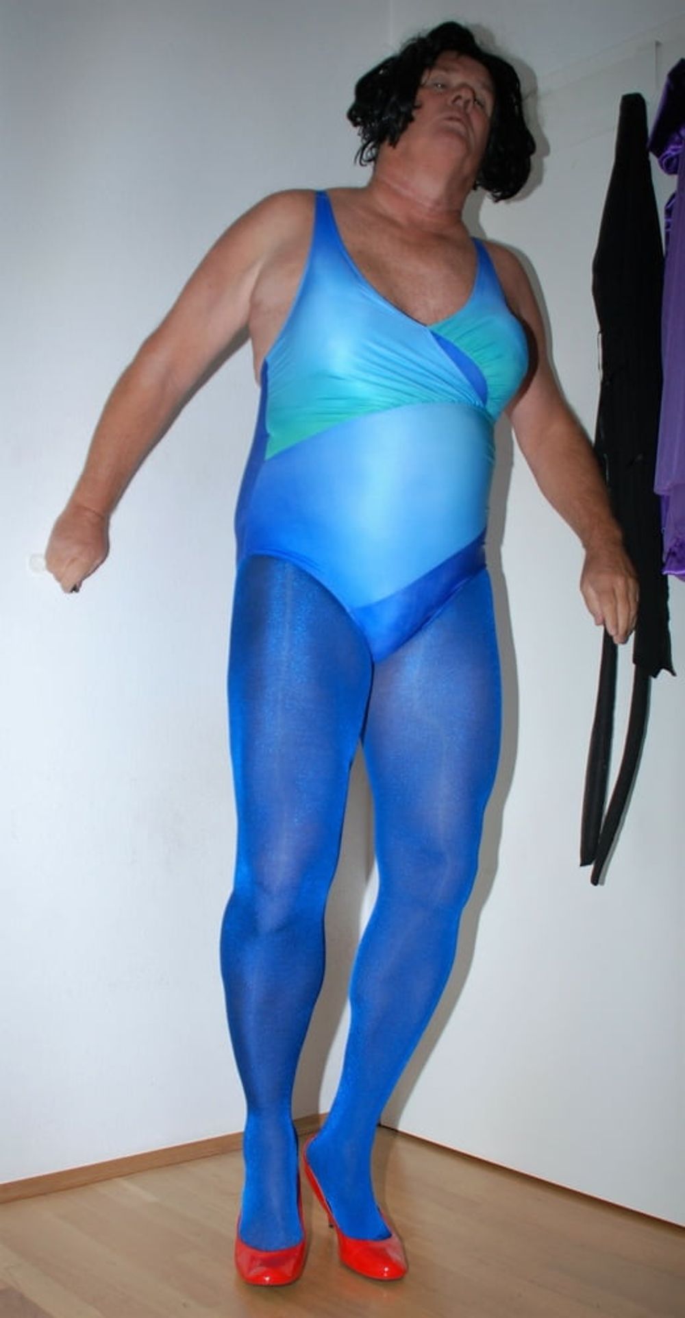 Swimuite blue with Tights blue #2