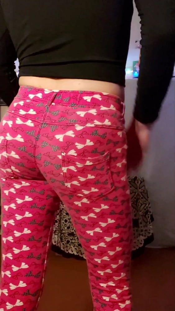 My sexy red stretch pants feel so nice  #10