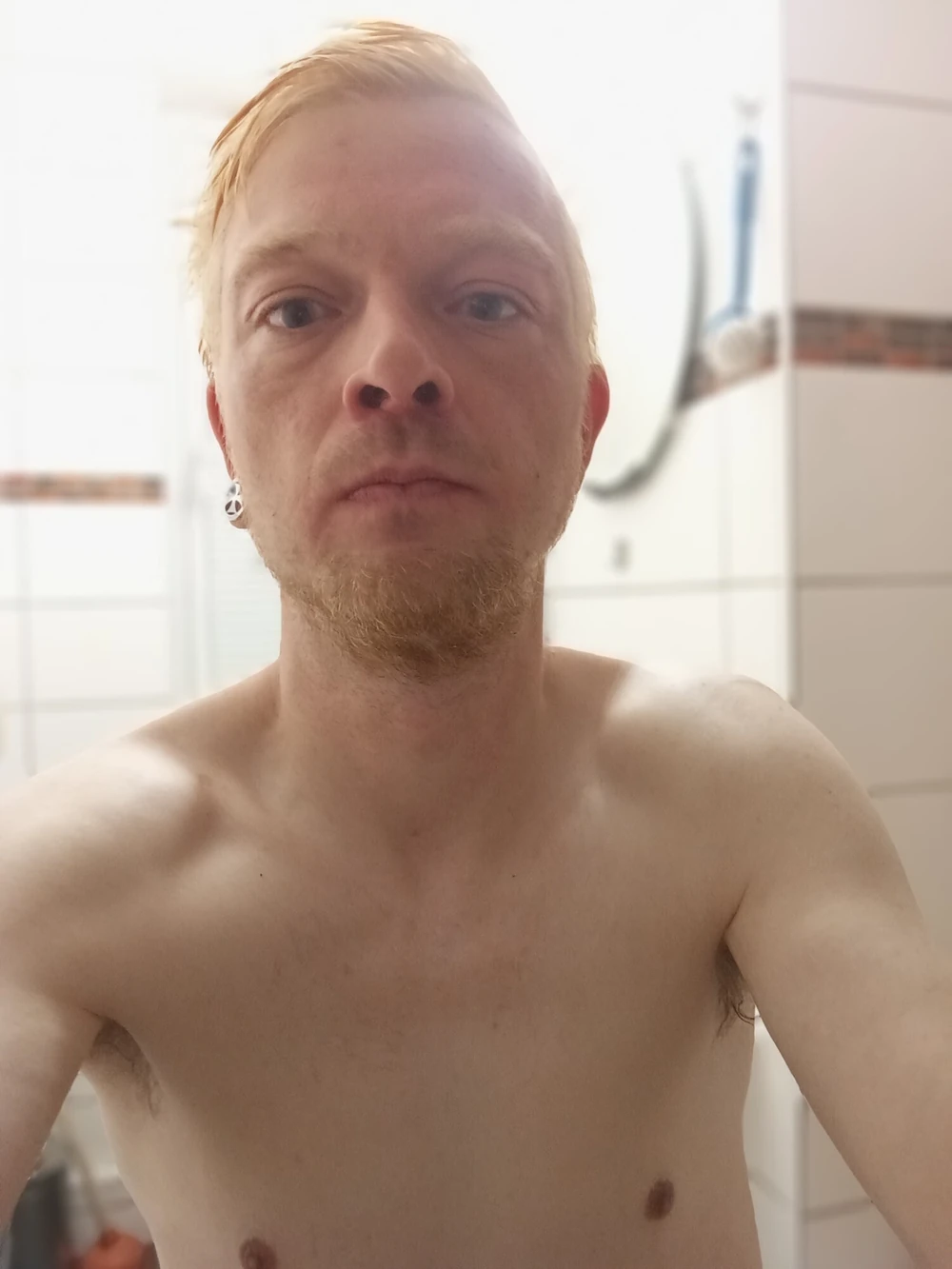 Naked with big and great cock in the bathroom #3
