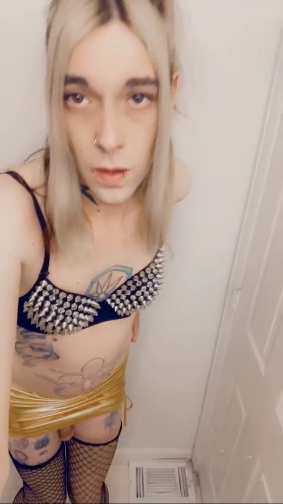 Sexy Gold Miniskirt Slut #58
