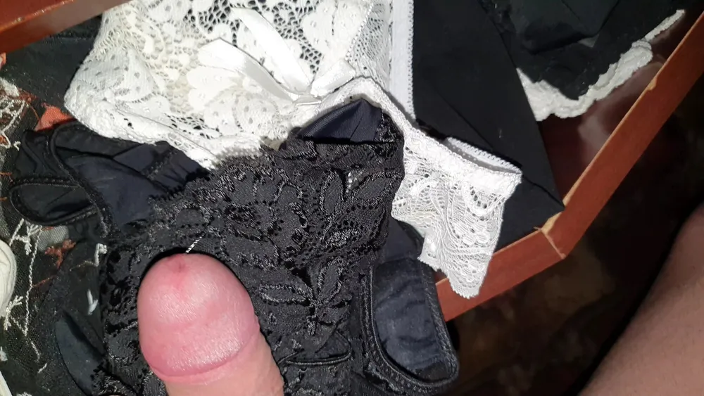 53 yo mother panties marked by my cock #6