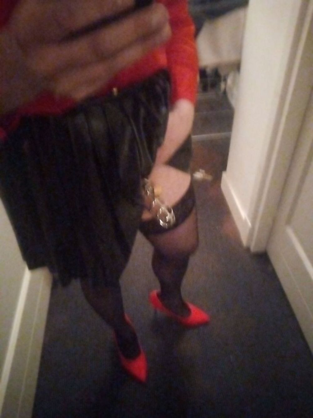 Crossdresser in satin blouse  #3