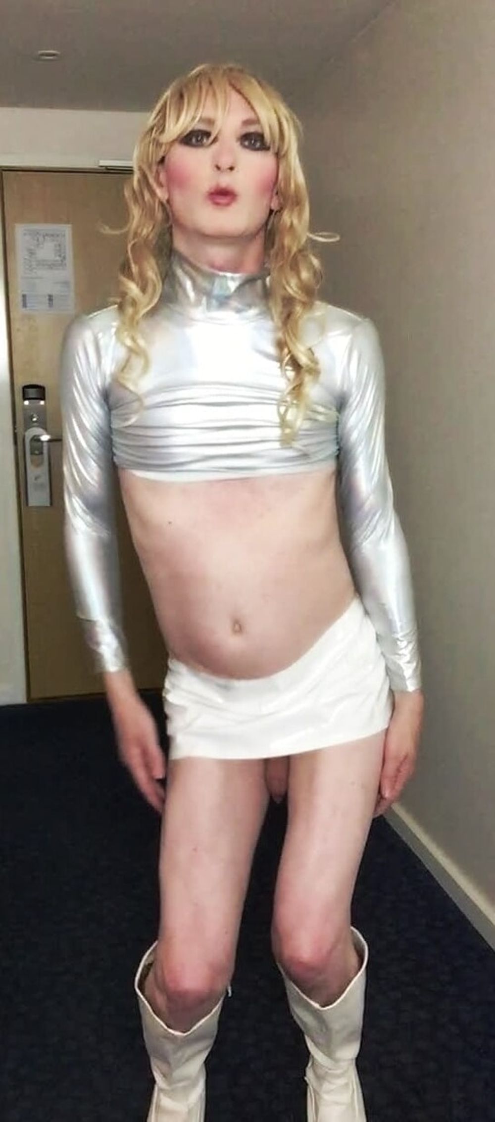 Sissy Sandra Poses In Silver #10