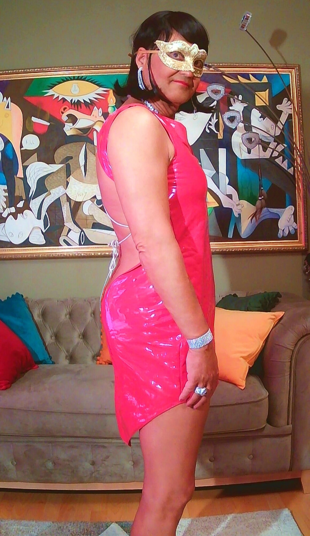 me, in pink latex Dress #5