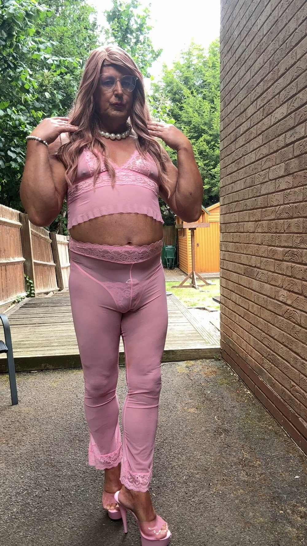 Sexy Crossdresser kellycd2022 in pink outfit and heels  #49
