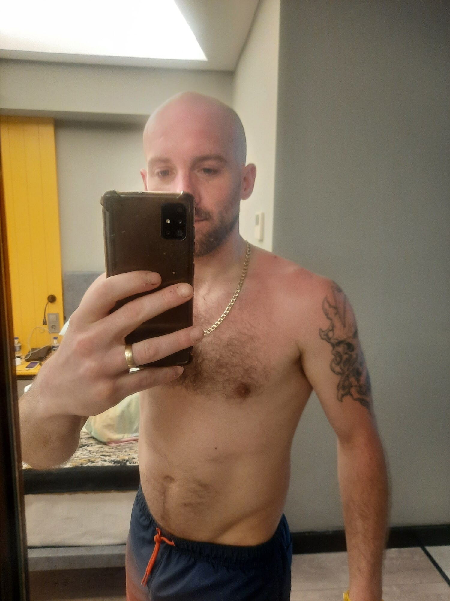 Bald with a beard