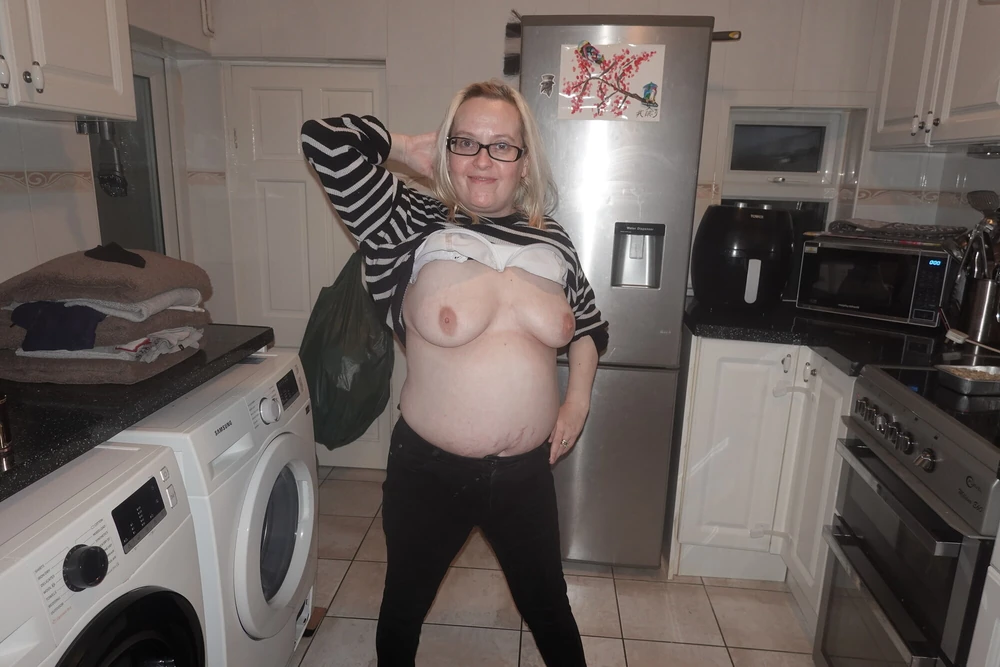 Wife showing off tits #5