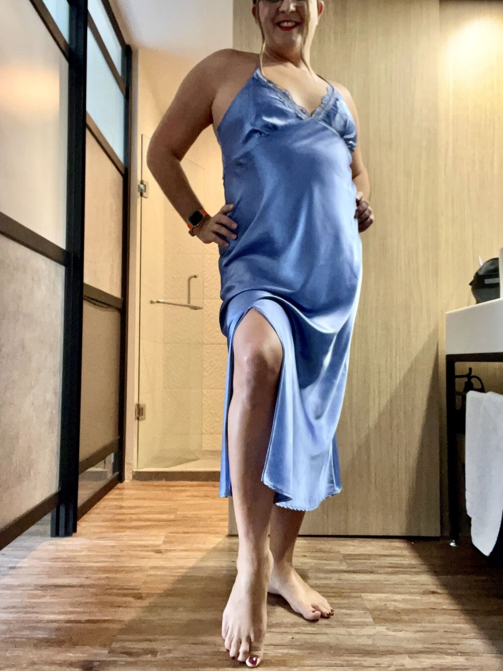 Blue Satin Nightwear  #47