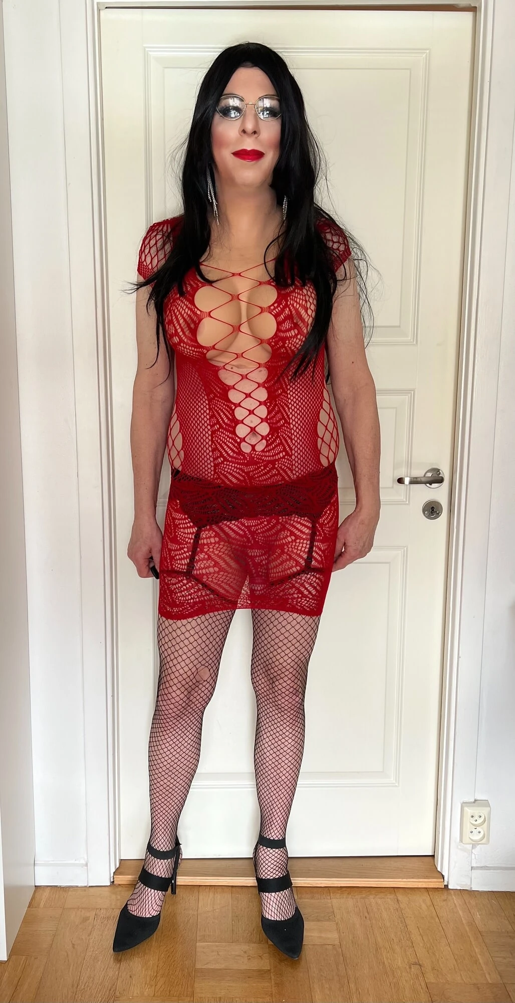 Sissy in red slutty dress #10