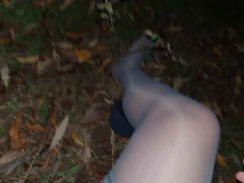 Blue Pantyhose and Grad Stockings in nature #15
