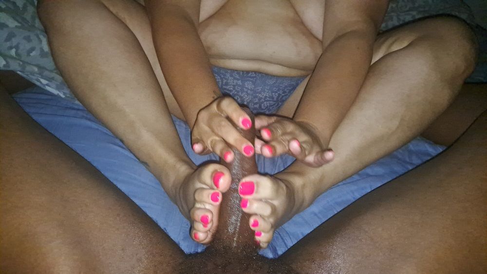 Giving Big Black Cock Amazing footjob #5